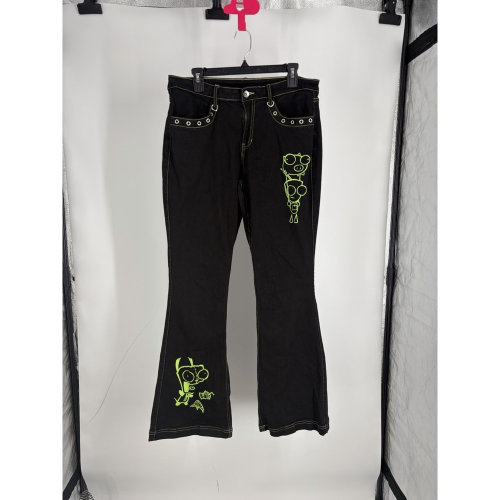 Nickelodeon Invader Zim Girl Jeans Black Goth Size 13 Hot Topic Y2K Style